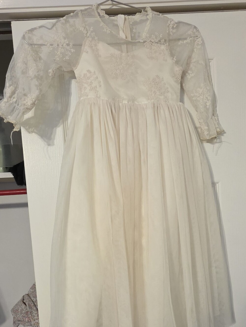 Girls' Just Couture Ivory Lace Tulle Party/flower Girl Dress